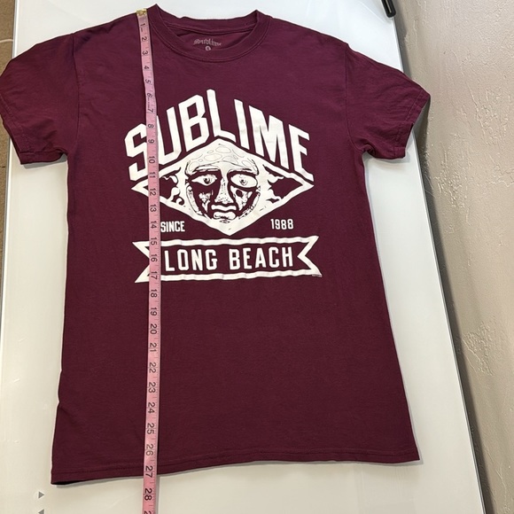 Sublime burgundy w white graphic 100%Cotton T-shirt S - Picture 6 of 7